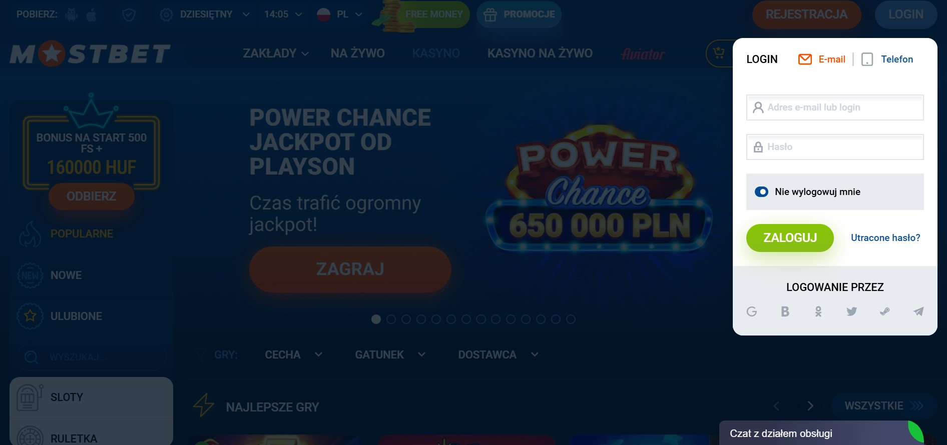 Logowanie do Mostbet Casino